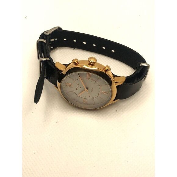 Fossil Q FTW5014 Womens Black Leather Analog White Dial Hybrid Smart WatchHK308 - Picture 7 of 9